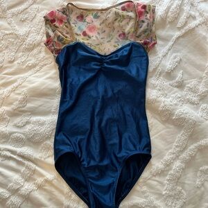 Elegant Blue and Floral Women's Bodysuit